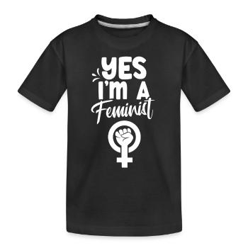 Oui je suis féministe féministe - T-shirt bio Premium Enfant - noir - Devant