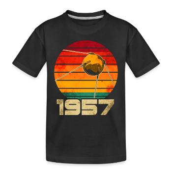 Sputnik 1 Satellite - Kids' Premium Organic T-Shirt - black - Front