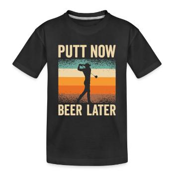 Golf Golfeur Balle de golf Golfeurs Clubs de golf - T-shirt bio Premium Enfant - noir - Devant