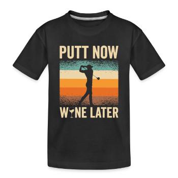 Golf Golfeur Balle de golf Golfeurs Clubs de golf - T-shirt bio Premium Enfant - noir - Devant