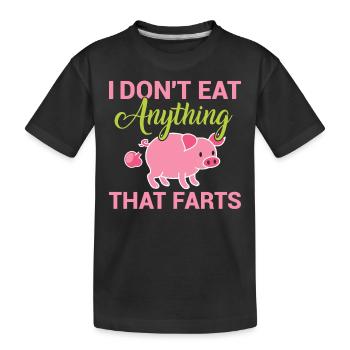 Vegetarier Veganer Vegan Veggie Tierschutz Gemüse - Kinder Premium Bio T-Shirt - Schwarz - Vorne
