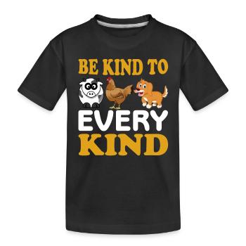 Vegetarier Veganer Vegan Veggie Tierschutz Gemüse - Kinder Premium Bio T-Shirt - Schwarz - Vorne