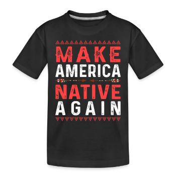 Indianer Ureinwohner Amerika Native American - Kinder Premium Bio T-Shirt - Schwarz - Vorne