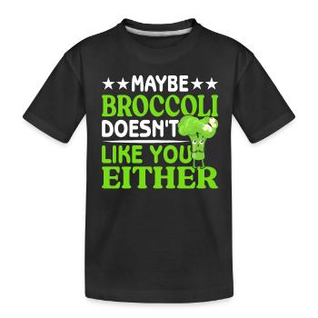 Vegetarier Veganer Vegan Veggie Tierschutz Gemüse - Kinder Premium Bio T-Shirt - Schwarz - Vorne