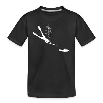Spearfishing - Kids' Premium Organic T-Shirt - black - Front