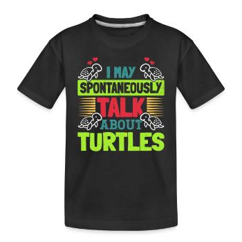 I can talk spontaneously about turtles - Kids' Premium Organic T-Shirt - black - Front