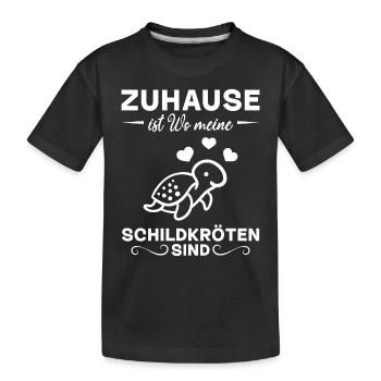 Zuhause Ist Wo Meine Schildkröten Sind - Süße - Kinder Premium Bio T-Shirt - Schwarz - Vorne