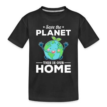 Umwelt retten den Planeten Dies ist unser - Kinder Premium Bio T-Shirt - Schwarz - Vorne
