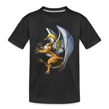 Griechische Mythologie Kreatur Griffin - Kinder Premium Bio T-Shirt - Schwarz - Vorne