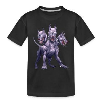 Three Headed Dog Cerberus - Kids' Premium Organic T-Shirt - black - Front