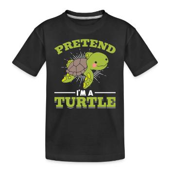 Turtle lovers cute - Kids' Premium Organic T-Shirt - black - Front