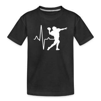Football Heartbeat - Kids' Premium Organic T-Shirt - black - Front