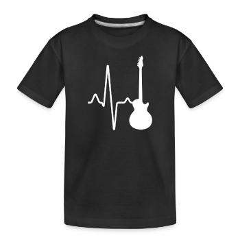 E Gitarre Herzschlag - Kinder Premium Bio T-Shirt - Schwarz - Vorne