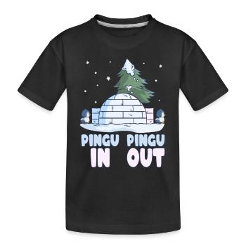 Penguin Pun Neige Hiver Pengu-In Pengu-Out - T-shirt bio Premium Enfant - noir - Devant