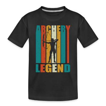 Bogenschiessen Legende - Kinder Premium Bio T-Shirt - Schwarz - Vorne