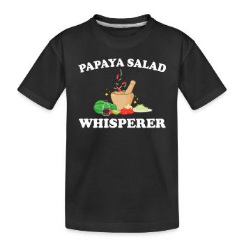 Papaya Salat Flüsterer - Kinder Premium Bio T-Shirt - Schwarz - Vorne