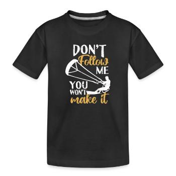 Drôle kitesurfer Kiteboard Ne me suivez pas vous - T-shirt bio Premium Enfant - noir - Devant