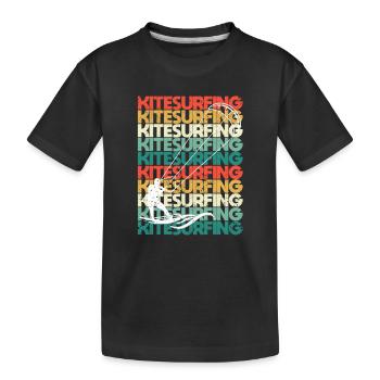 Kitesurfen Kiteboard Surfen Kiteboarding Kitesurf - Kinder Premium Bio T-Shirt - Schwarz - Vorne