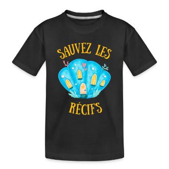 SAUVEZ LES RÉCIFS BLEU - T-shirt bio Premium Enfant - noir - Devant