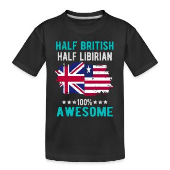 Halb Brite Halb Libyer - Kinder Premium Bio T-Shirt - Schwarz - Vorne