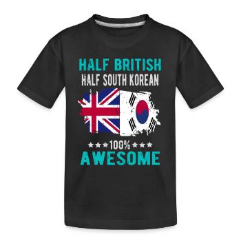 Moitié Britannique moitié Sud-Coréens - T-shirt bio Premium Enfant - noir - Devant