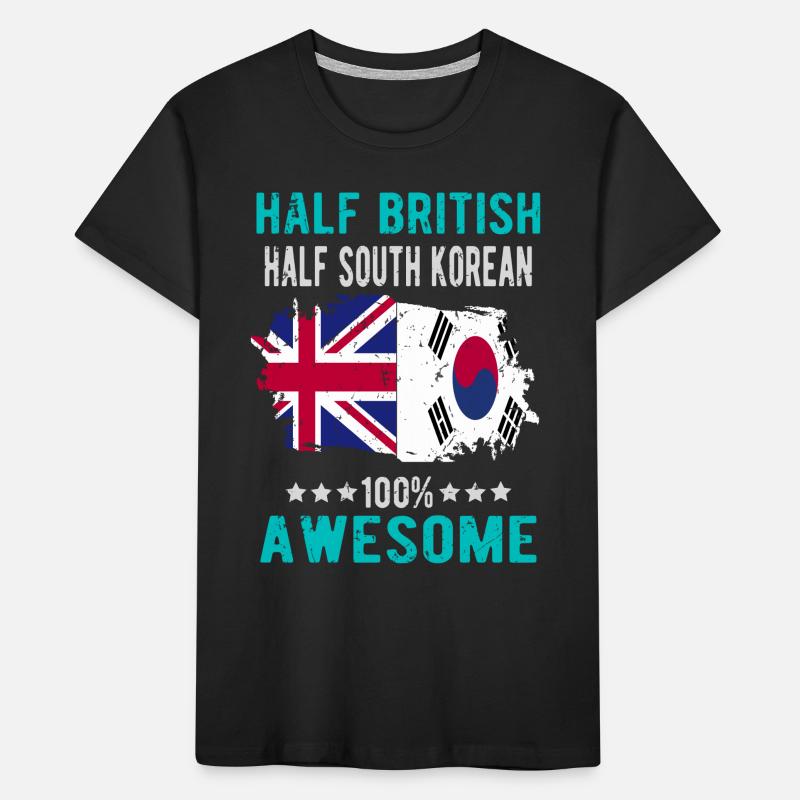 Moitié Britannique moitié Sud-Coréens T-shirt bio Premium Enfant