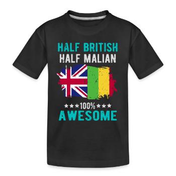 Half British Half Malians - Kids' Premium Organic T-Shirt - black - Front