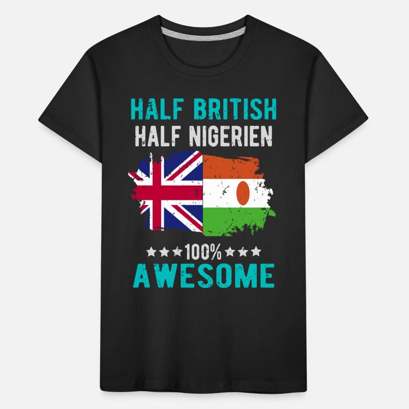 Half British Half Nigrer Kids' Premium Organic T-Shirt