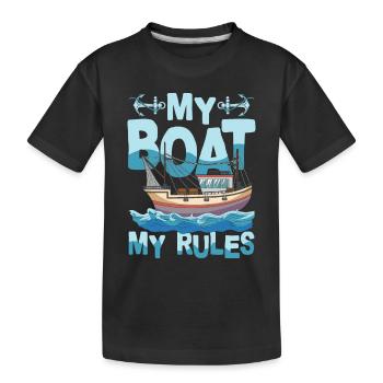 My Boat My Rules für einen Segler Kapitän Skipper - Kinder Premium Bio T-Shirt - Schwarz - Vorne