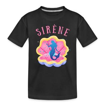 sirène coquillage perle - T-shirt bio Premium Enfant - noir - Devant