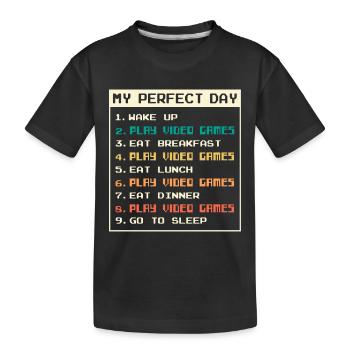 Vintage My Perfect Day Video Video Games - Kinder Premium Bio T-Shirt - Schwarz - Vorne