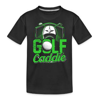 Golf Caddie Profession Golfing Golfer - Kids' Premium Organic T-Shirt - black - Front