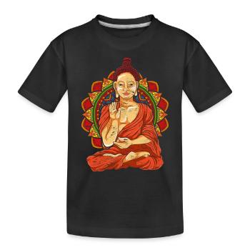 Mandala Bouddha Cadeau Bouddhisme Bouddha - T-shirt bio Premium Enfant - noir - Devant