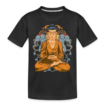 Inde Éléphant Bouddhiste Idée Cadeau Bouddha - T-shirt bio Premium Enfant - noir - Devant