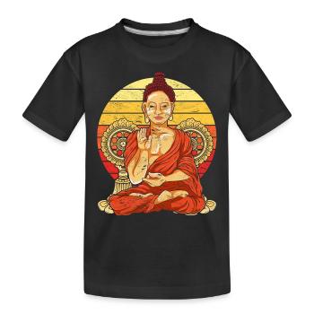 Bouddha rétro - T-shirt bio Premium Enfant - noir - Devant