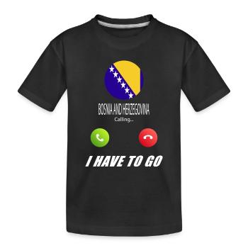 Bosnien und Herzegowina ruft an Lusiger Flaggen - Kinder Premium Bio T-Shirt - Schwarz - Vorne