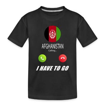 Afghanistan ruft an Lusiger Flaggen Spruch - Kinder Premium Bio T-Shirt - Schwarz - Vorne