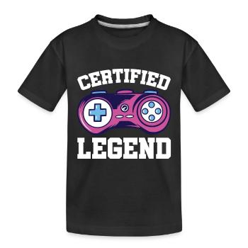 Certified Legend Gamer Gaming Nerd Console Pc Cont - Kinder Premium Bio T-Shirt - Schwarz - Vorne