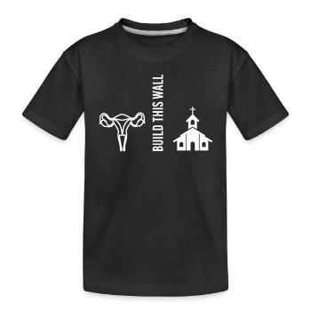 Build this Wall - Kids' Premium Organic T-Shirt - black - Front