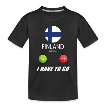 Finland calls lusiger flags slogan - Kids' Premium Organic T-Shirt - black - Front