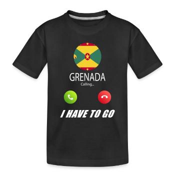 Grenada calls to Lusiger flags saying - Kids' Premium Organic T-Shirt - black - Front