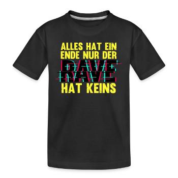 Techno Musik Rave - Kinder Premium Bio T-Shirt - Schwarz - Vorne