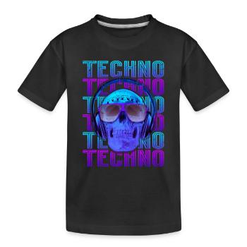 Techno Musik - Kinder Premium Bio T-Shirt - Schwarz - Vorne