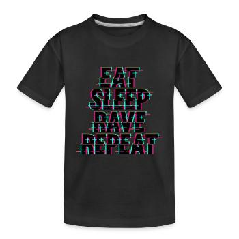Eat Sleep Rave Repeat Techno - Kinder Premium Bio T-Shirt - Schwarz - Vorne