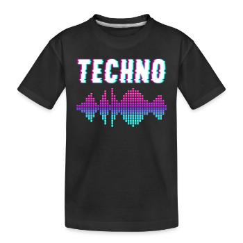 Techno Musik - Kinder Premium Bio T-Shirt - Schwarz - Vorne
