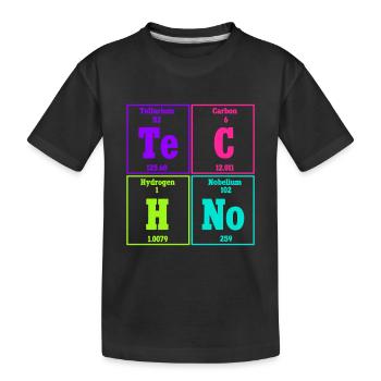 Techno Musik Rave Techno Periodensystem - Kinder Premium Bio T-Shirt - Schwarz - Vorne