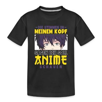 Anime Spruch Weeb Otaku - Kinder Premium Bio T-Shirt - Schwarz - Vorne
