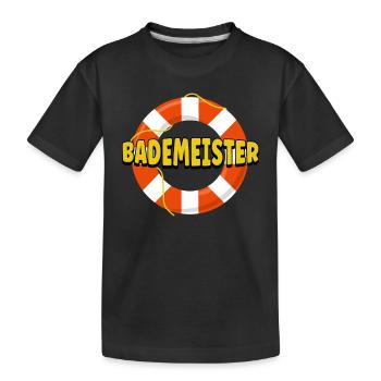 Rettungsschwimmer Bademeister - Kinder Premium Bio T-Shirt - Schwarz - Vorne