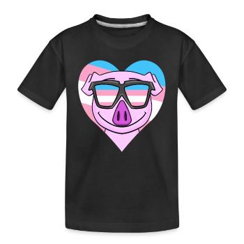 Cadeau de cochon transsexuel transgenre - T-shirt bio Premium Enfant - noir - Devant