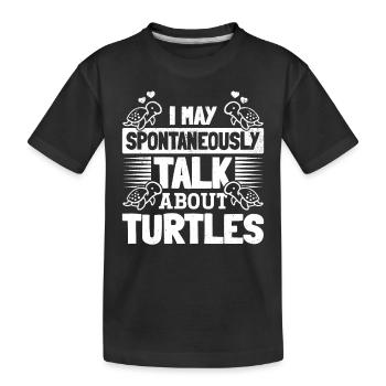 Cute sea turtle - I may spontaneously about - Kids' Premium Organic T-Shirt - black - Front